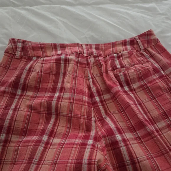 Vintage Women's Cherokee Pink & Orange Plaid Ankle Pants - Picture 6 of 9